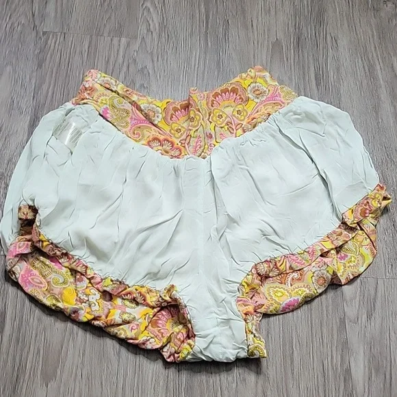 Free People La Rochelle Bubble Shorts High Rise Smocked Waist Paisley Floral XL - Picture 9 of 12